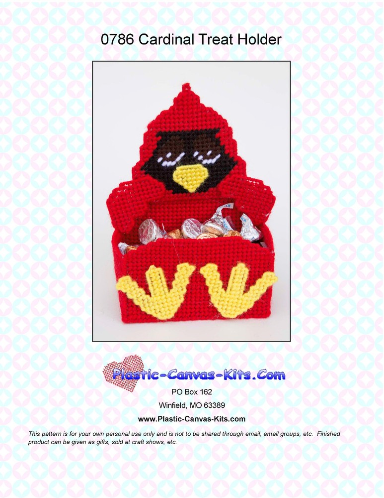 Cardinal Treat Holder- Plastic Canvas Pattern or Kit