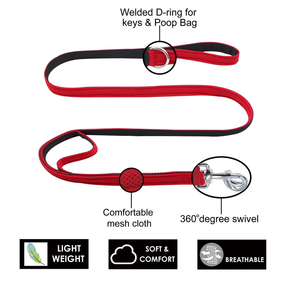 Double Handle Walking Traffic Air Mesh Leash for Control Training Dogs