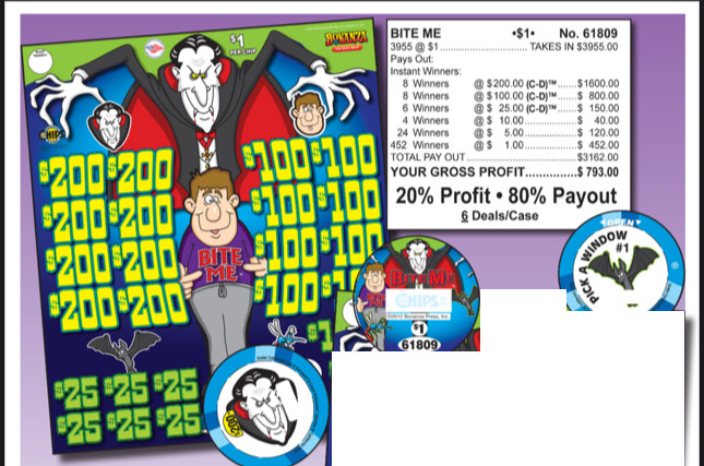 Pull Tickets - Chip Tickets - Bite Me 3,955 ct