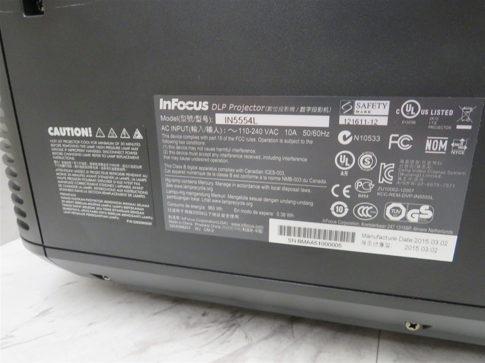 InFocus IN5554L Projector WXGA Large Venue