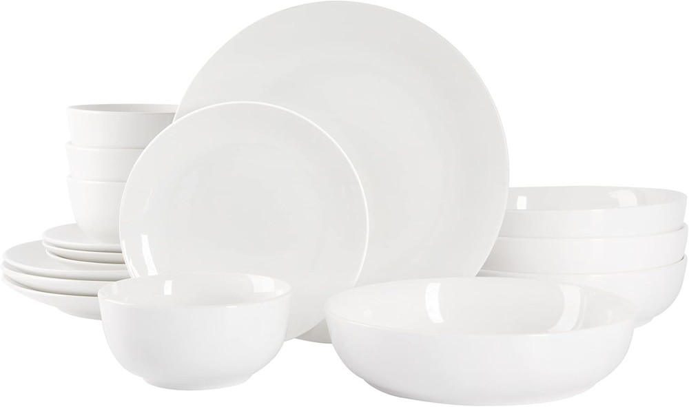Oslo Porcelain Chip & Scratch Resistant Dinnerware Set Service 4 16pcs Ceramic