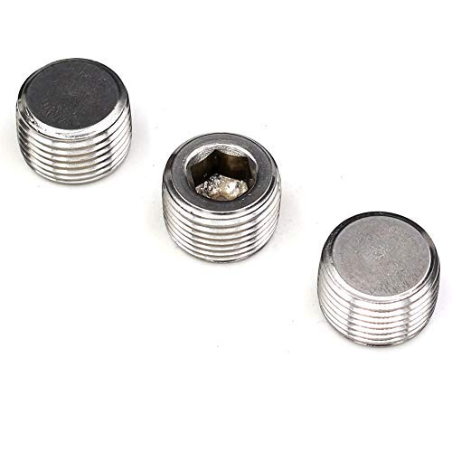 Stainless Steel 3/8" NPT Male Thread Pipe Plug Internal Hex Socket Pipe
