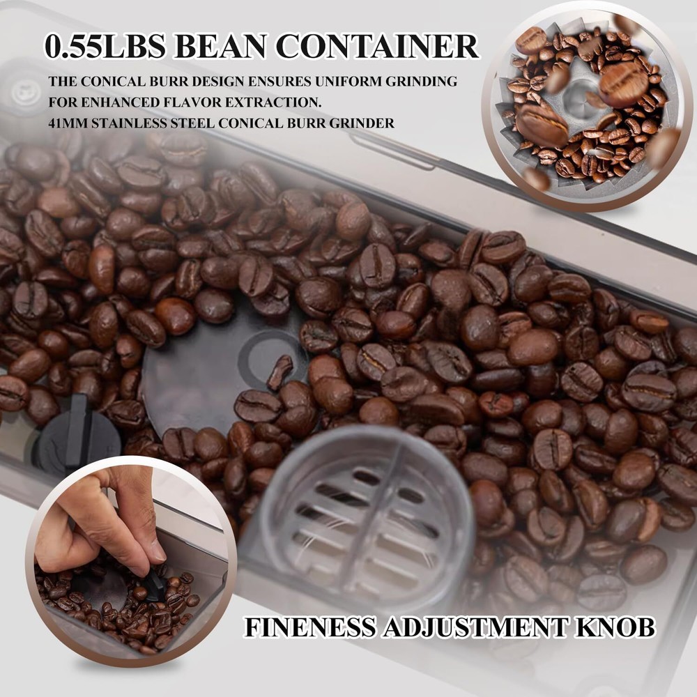 Super Automatic Espresso Machine with Grinder - Espresso Maker with Steam wand*