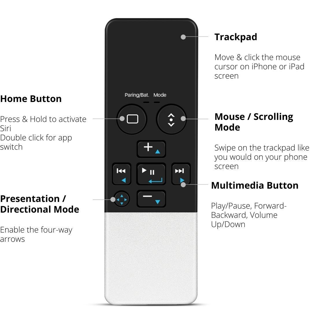 Bluetooth Media Remote Control for iPhone iPad Android PC, iPad Macbook Pro Air