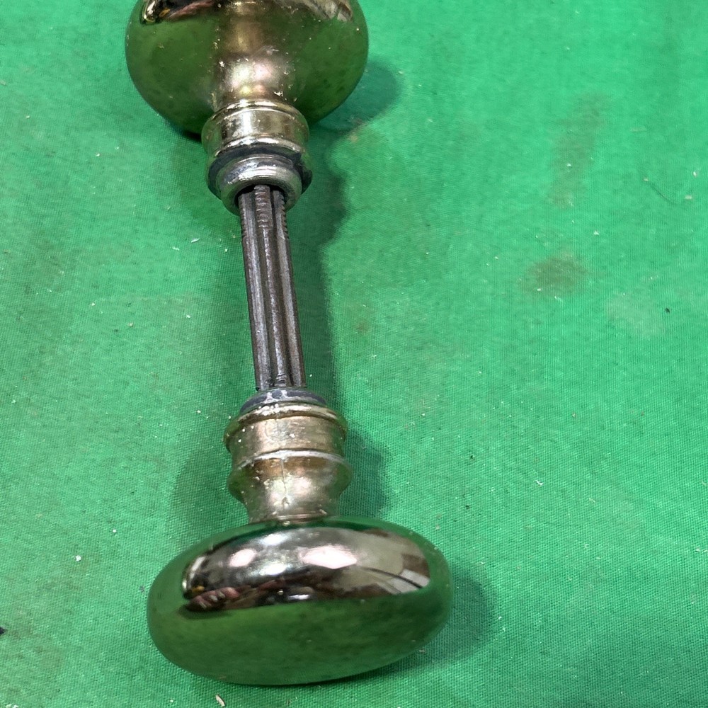 Two 2” Antique Brass Door Knobs W/ Treaded Spindle