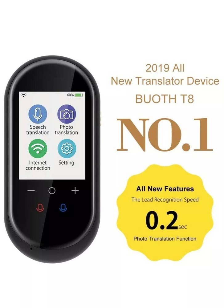 [Upgraded] Language Translator Device with Camera Translation Bluetooth Earphone