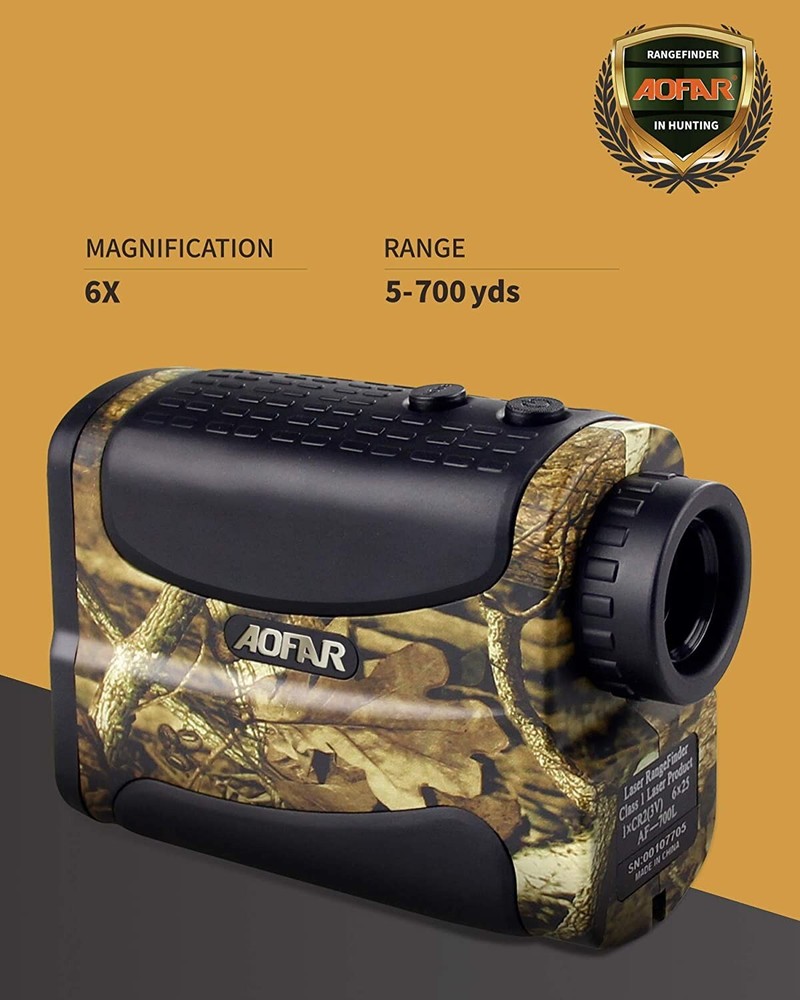 700 Yard Waterproof Archery Rangefinder for Bow Hunting with Range & Speed Mode