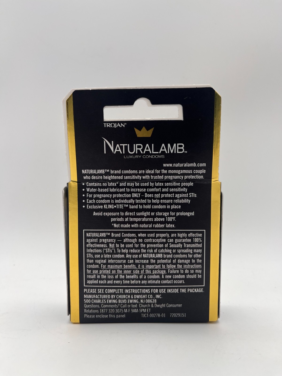 TROJAN NATURALAMB LUXURY CONDOMS SKIN-TO-SKIN INTIMACY 3ct EXP 2029 NIB MR 854