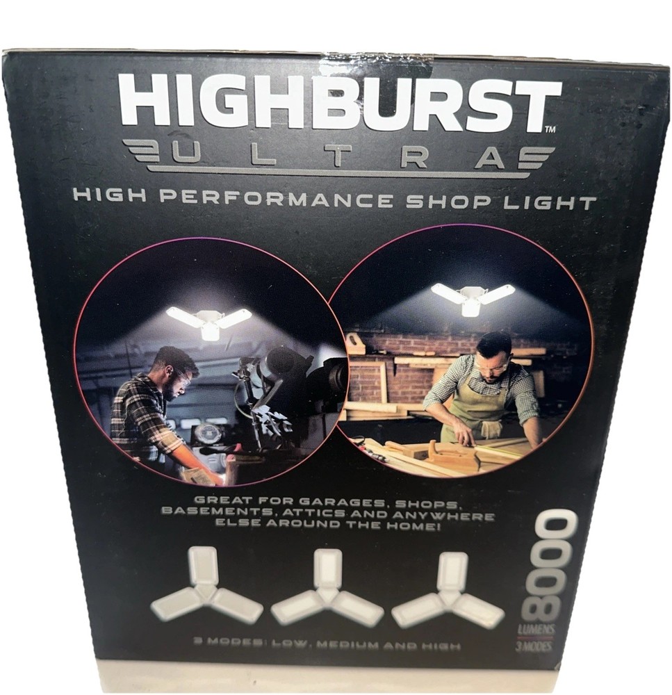 Bell + Howell Hex Bulb E26 LED Garage 6 Panel Ceiling Light 8K Lumen Multi Panel