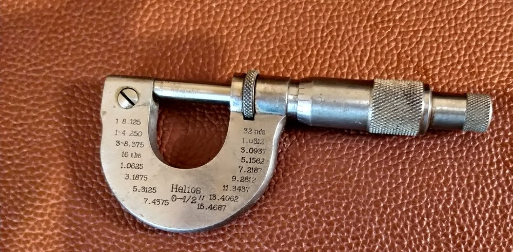 Vintage Helios Outside Micrometer 0-1/2" Range MINI