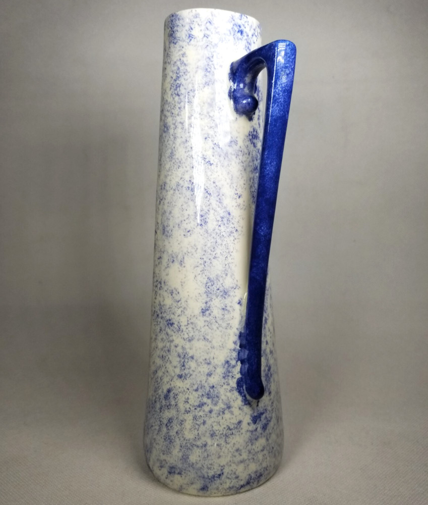 Blue & White Spongeware Stoneware Pitcher