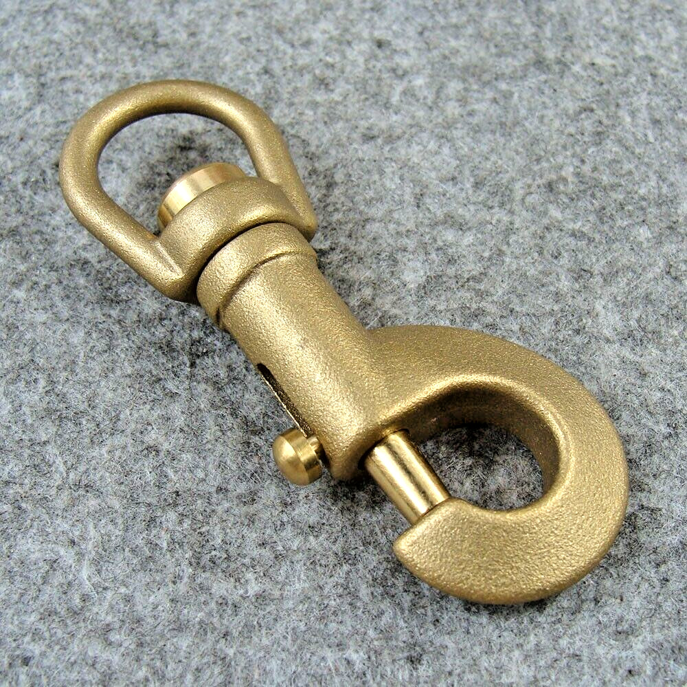 3.18" Solid Brass Swivel Eye Bolt Snap Hook Trigger Hook Brass Snap Clip
