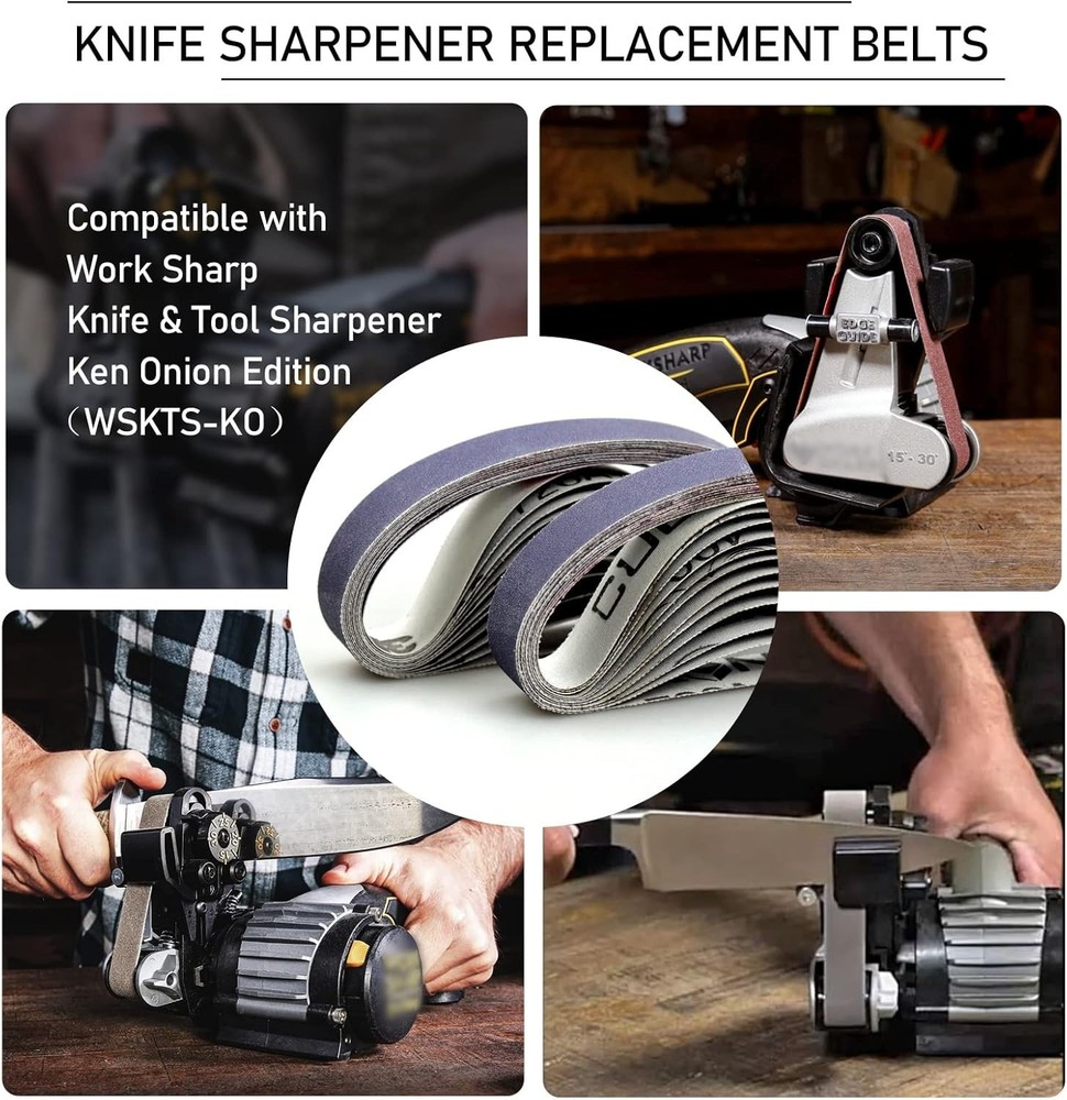 3/4"x12" Ken Onion Replacement Belts 24 Pack 400 Grit Work Sharp Sharpener
