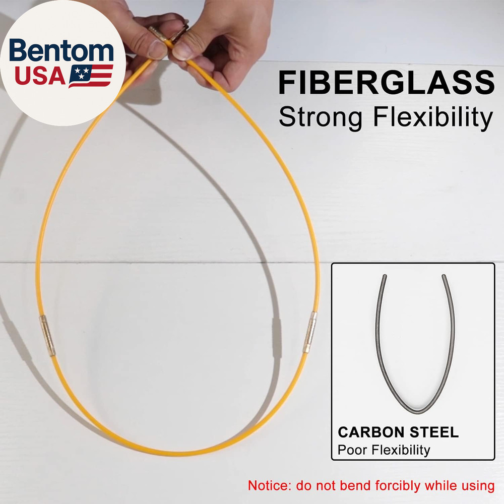 11' Fiberglass Running Electrical Wire Cable Pulling Fish Tape Kit with 5 Differ