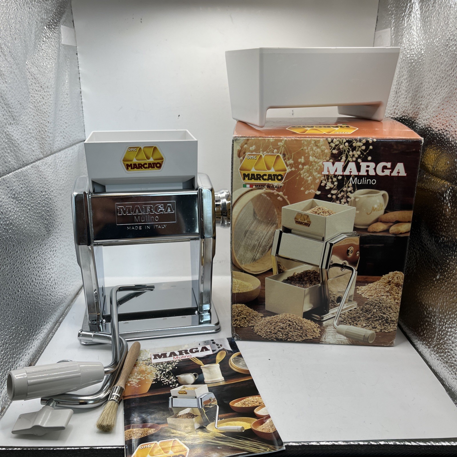 Vintage Marcato Marga Mulino Steel Mill Grain Crusher Grinder Machine Italy EUC