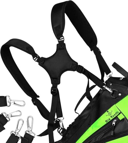 Golf Bag Strap,Adjustable Padded Bag Strap Replacement,Golf Double Full Black