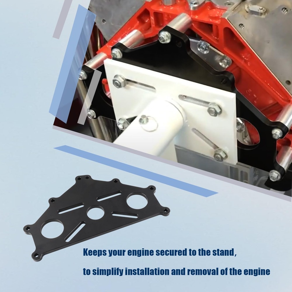Engine Safe Stand Adapter Plate Compatible with Chevy LS LT Black Black