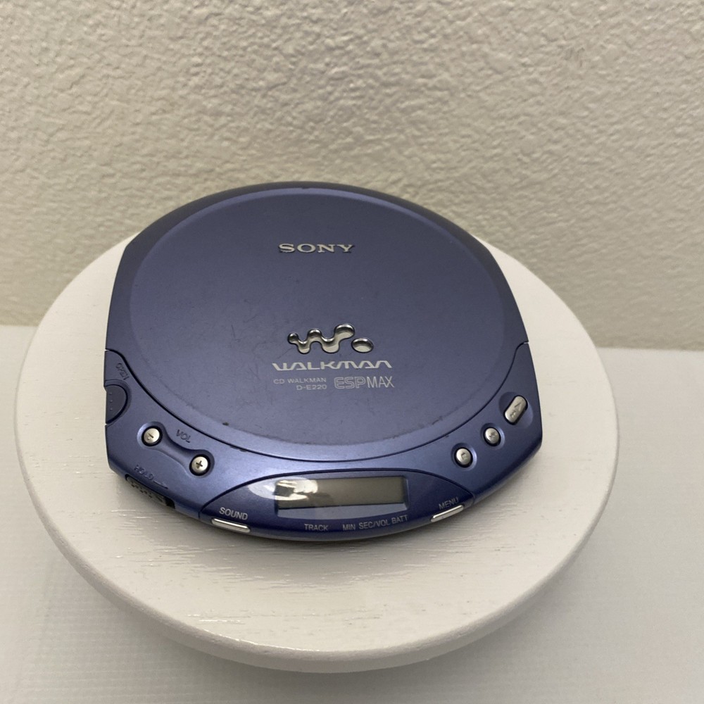 Sony Walkman Portable CD Player D-E220 ESP MAX Blue Pearl Discman TESTED
