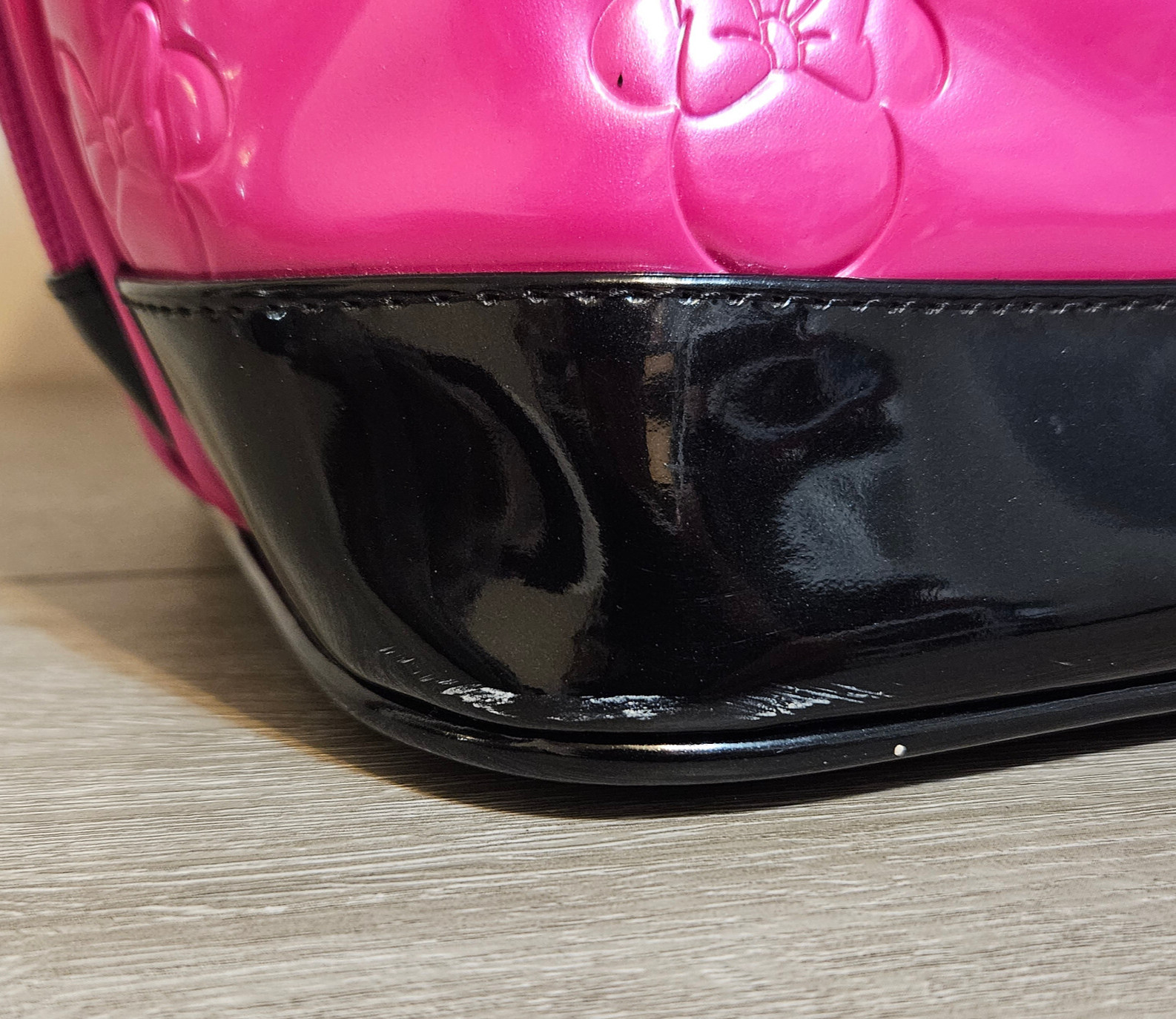 DISNEY x LOUNGEFLY Pink Minnie Loves Mickey Large Dome Satchel Bowling Bag NWD