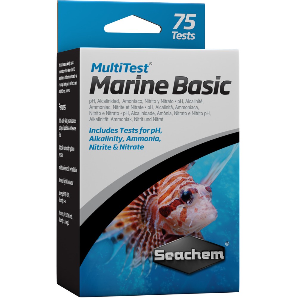 Seachem MultiTest Marine Basic Test Kit pH Ammonia Alkalinity Nitrite Nitrate