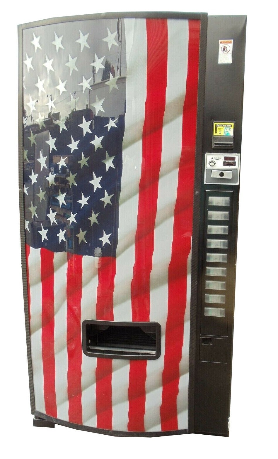 Dixie Narco 501E Soda Vending Machine Cans & Bottles USA FLAG MDB FREE SHIPPING