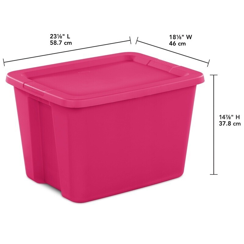 Large Storage Bin Snap-On Lid Stackable Plastic Container 18 Gallon Pack of 8 US