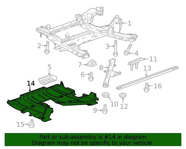 Genuine GM Engine Compartment Lower Noise Shield 23334083