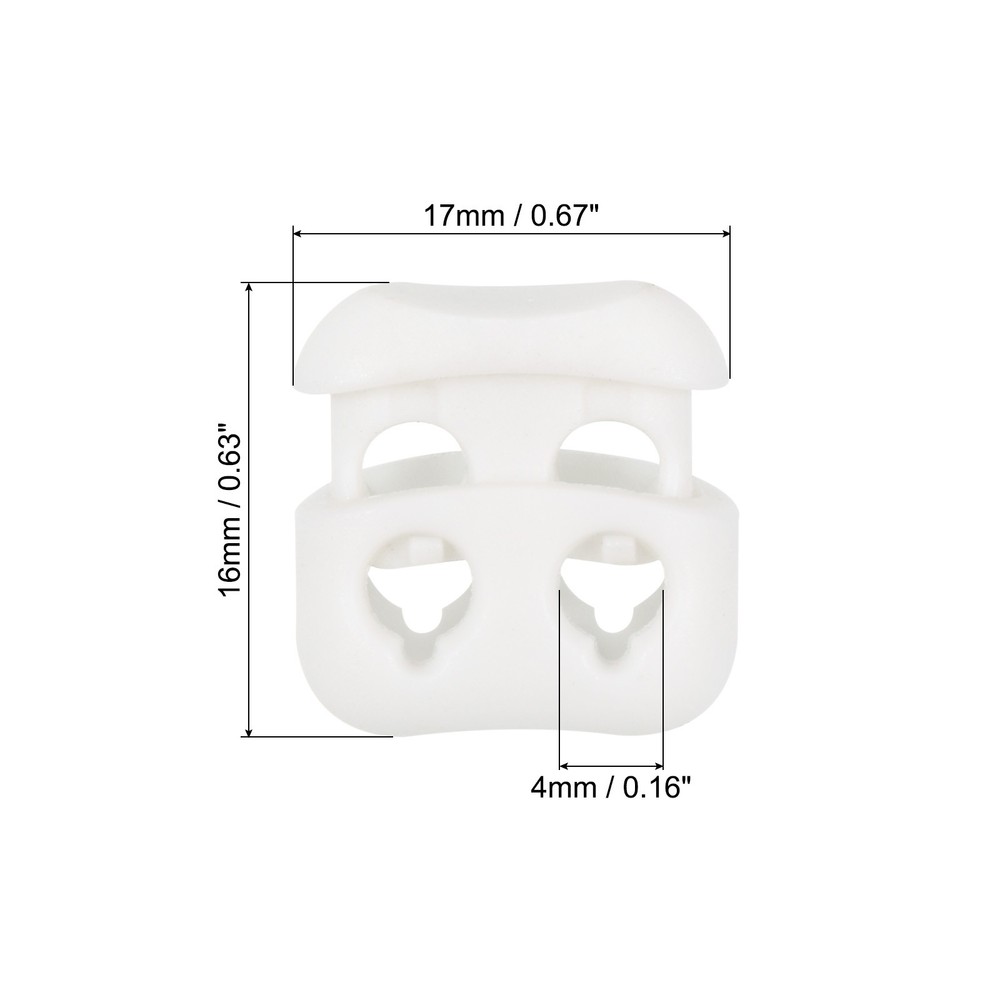 Cord Locks, 30 Pack Oval Spring Toggle Stopper, White