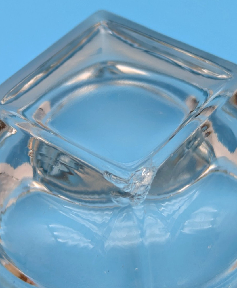4 Square Thick Clear Crystal Open Salt Cellars