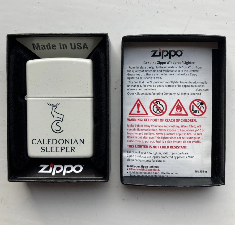 Zippo Lighter Caledonian Sleeper Railways Boxed