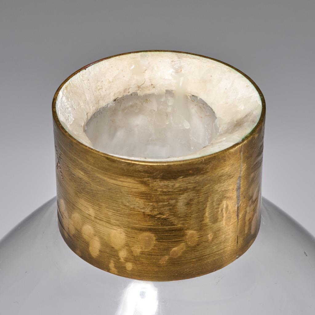 Etched Glass Wheat Hanging Hurricane Chimney Lamp Shade Bell Jar Cloche 14.5"h