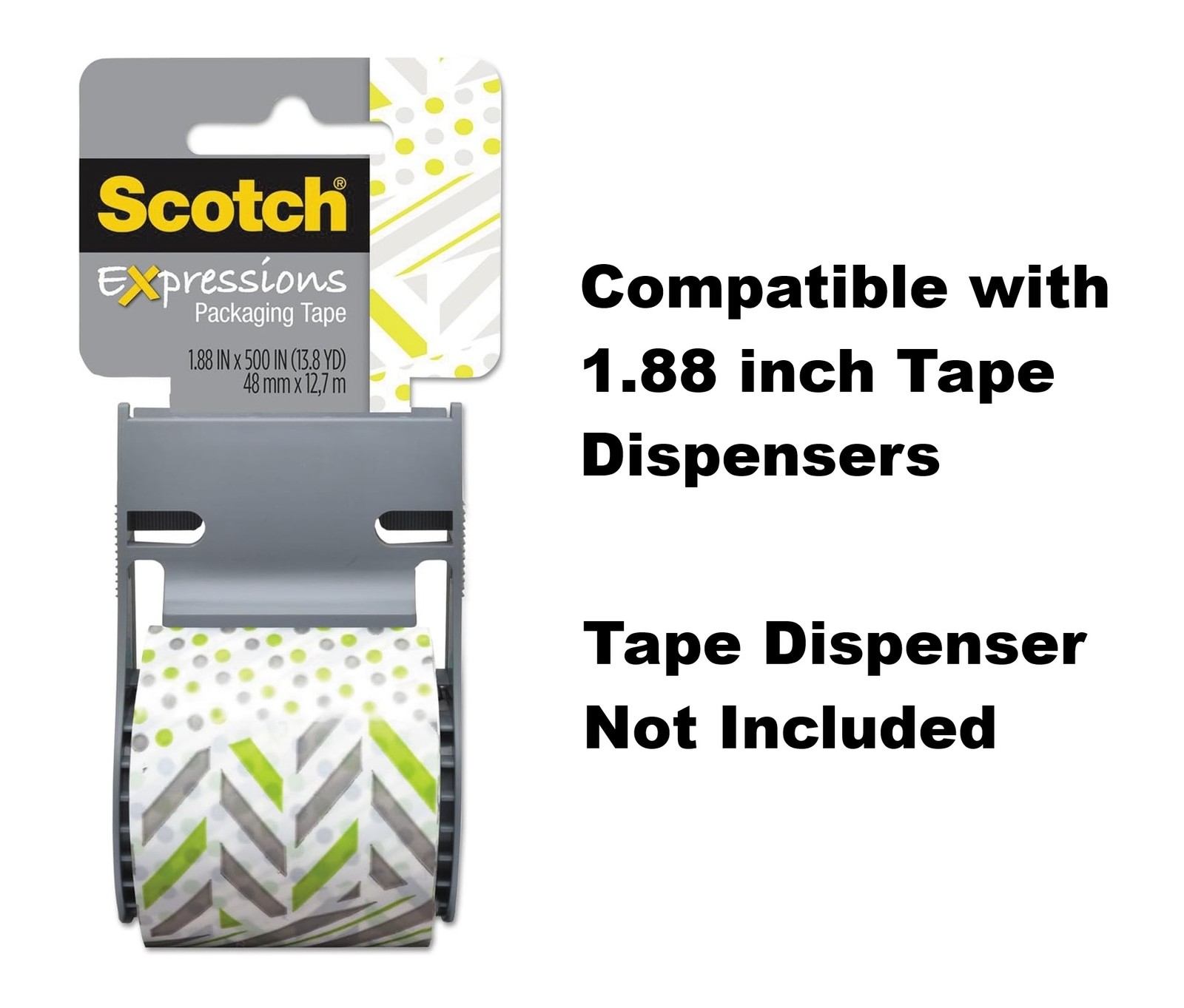Scotch Expressions Packaging Tape 6 Refills (1.88 x 14 Yards Each, 6 Designs)