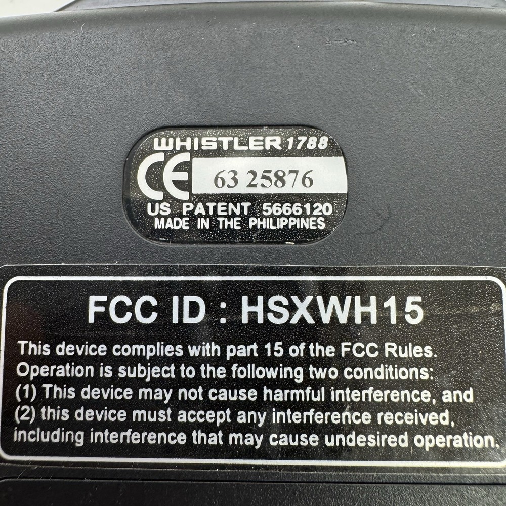 Whistler 1788 Radar Detector Scanner Missing Bracket