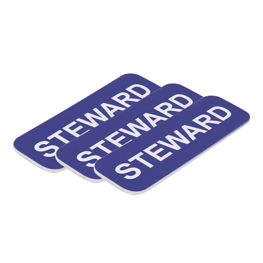 Steward 1 x 3" Name Tag, (3 Pack)