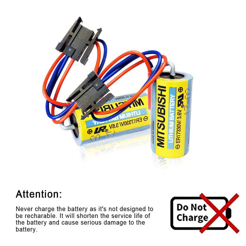 LOT (1-100 Pack) Mitsubishi A6BAT ER17330V/3.6V Size 2/3A PLC LI-ion Battery US