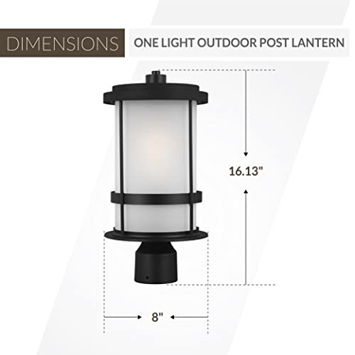 Generation Lighting 1-Light Wilburn Outdoor Post Lantern Post Mount Black