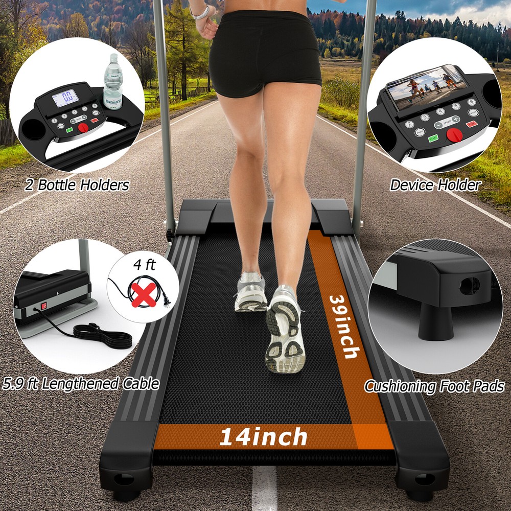 Folding 2 HP Treadmill Motorized Running Machine 12 Preset Program & LCD Display