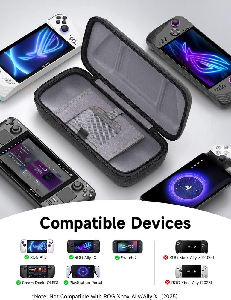 Carrying Case Compatible with Steam Deck/ROG Ally, Protective Hard Shell Trav...