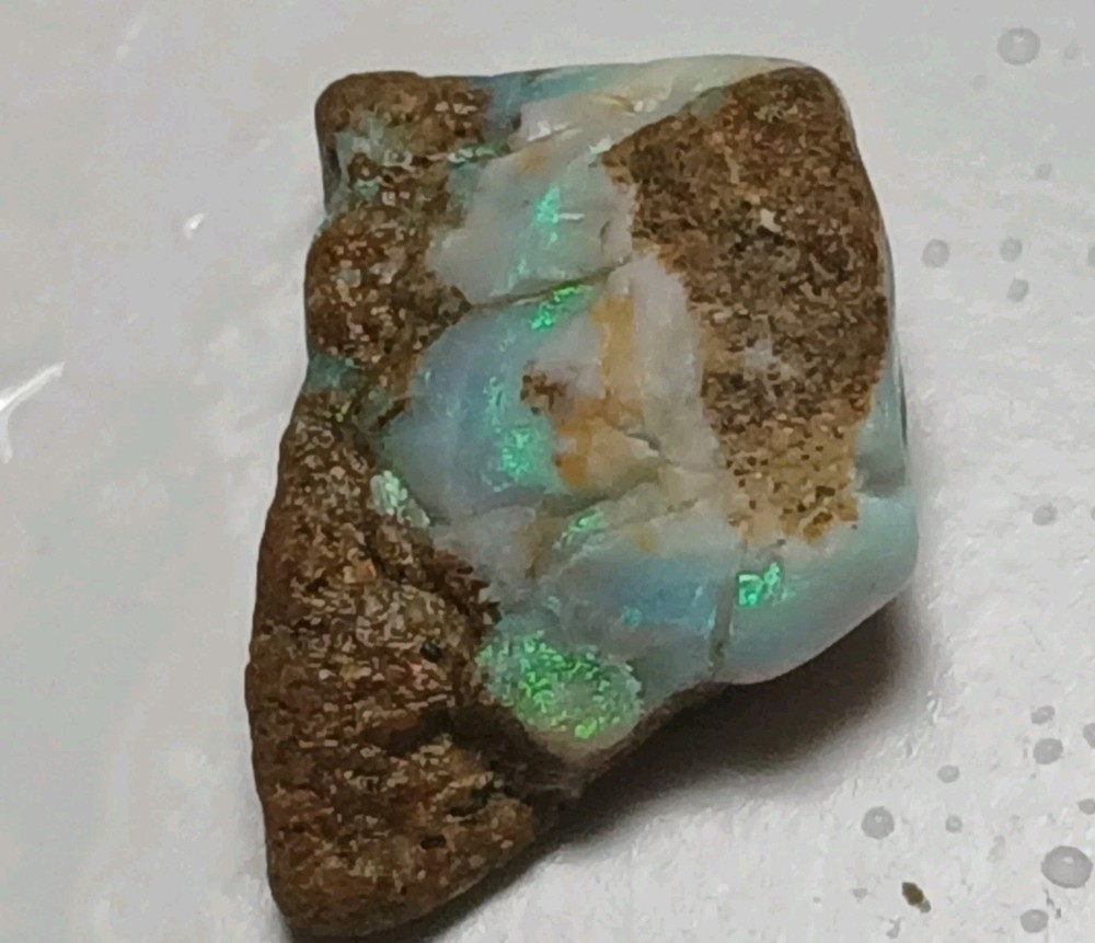 6.5ct Australian Boulder Opal Rough Rub ~ MUTICOLORED FIRE