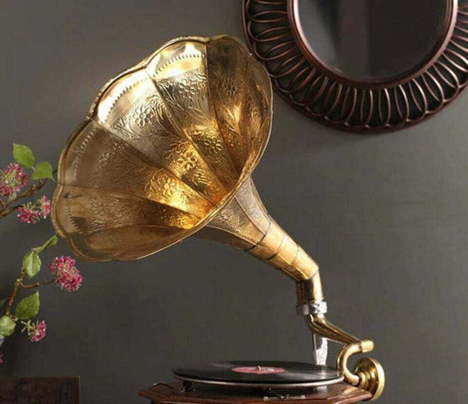 Functional Gramophone Working Gramophone Player Wooden Win Recorder Phonograph