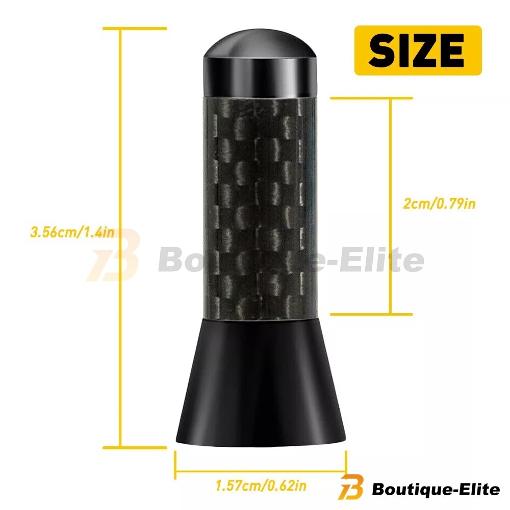 Universal 1.4-Inch Carbon Fiber Car Antenna FM Aerial Black