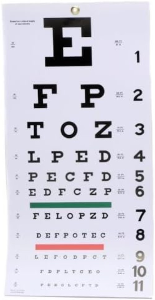 Durable Kindergarten & Snellen Wall Eye Charts - Visual Acuity Testing Set