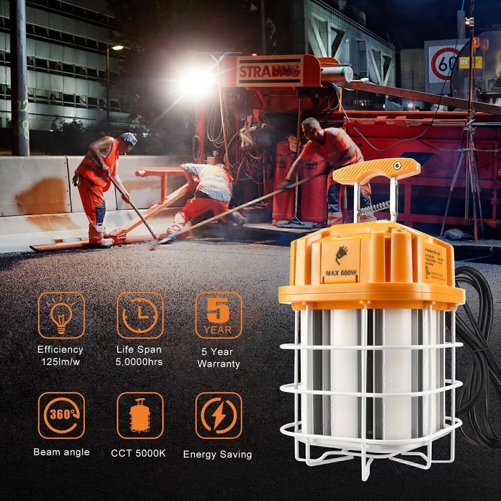 Led Temporary Work Light 100W, Linkable Warehouse High Bay Construction Lights