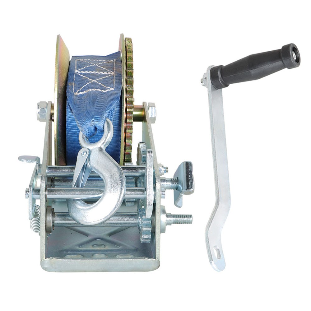 3500 LBS 32 FT Cable Dual Gear Hand Winch Hand Crank for ATV RV Trailer