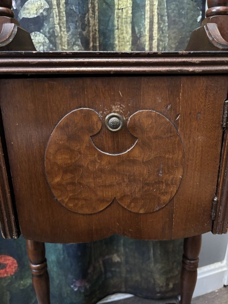 Antique Rustic Solid Wood Humidor Table Smoking Stand Side Table Heirloom