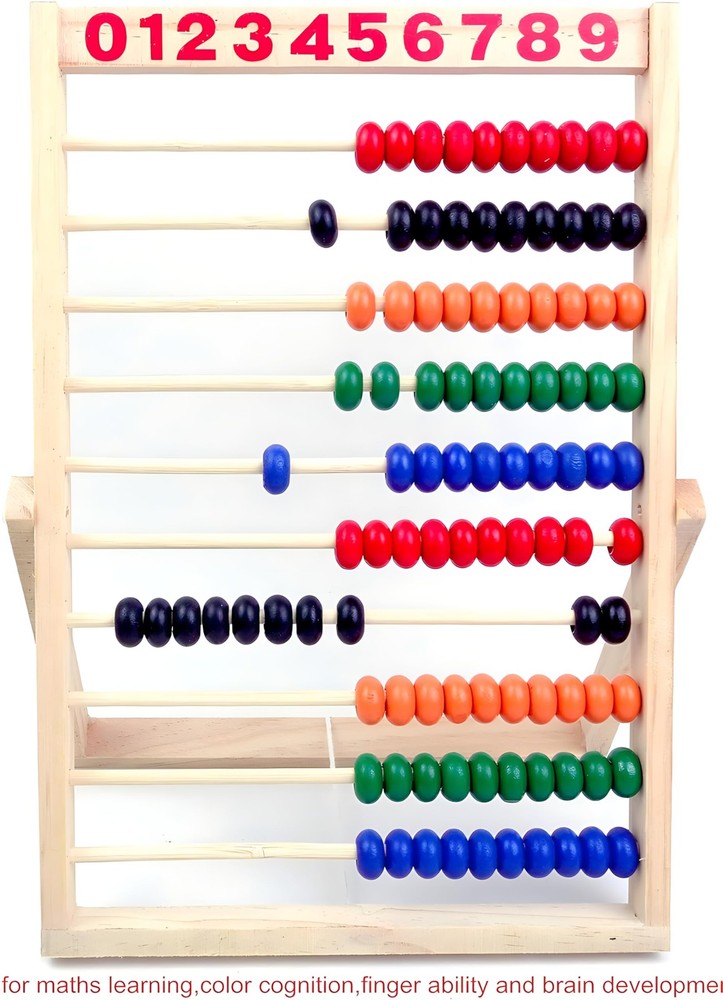 Wooden Counting Number Frame, 10 Rows Abacus for Kids Learning Math