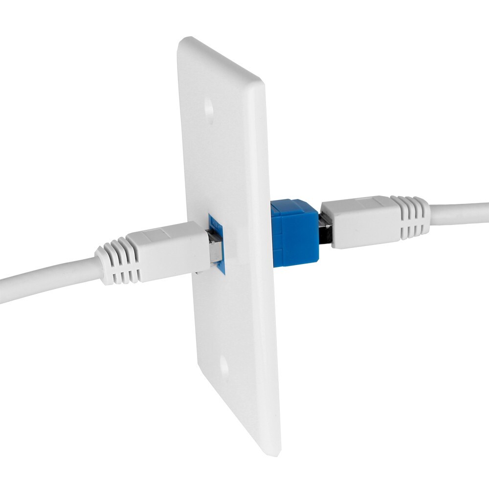 Construct Pro Cat5e Keystone Pass-Through Coupler Jack Insert (Ivory, 5-Pack)