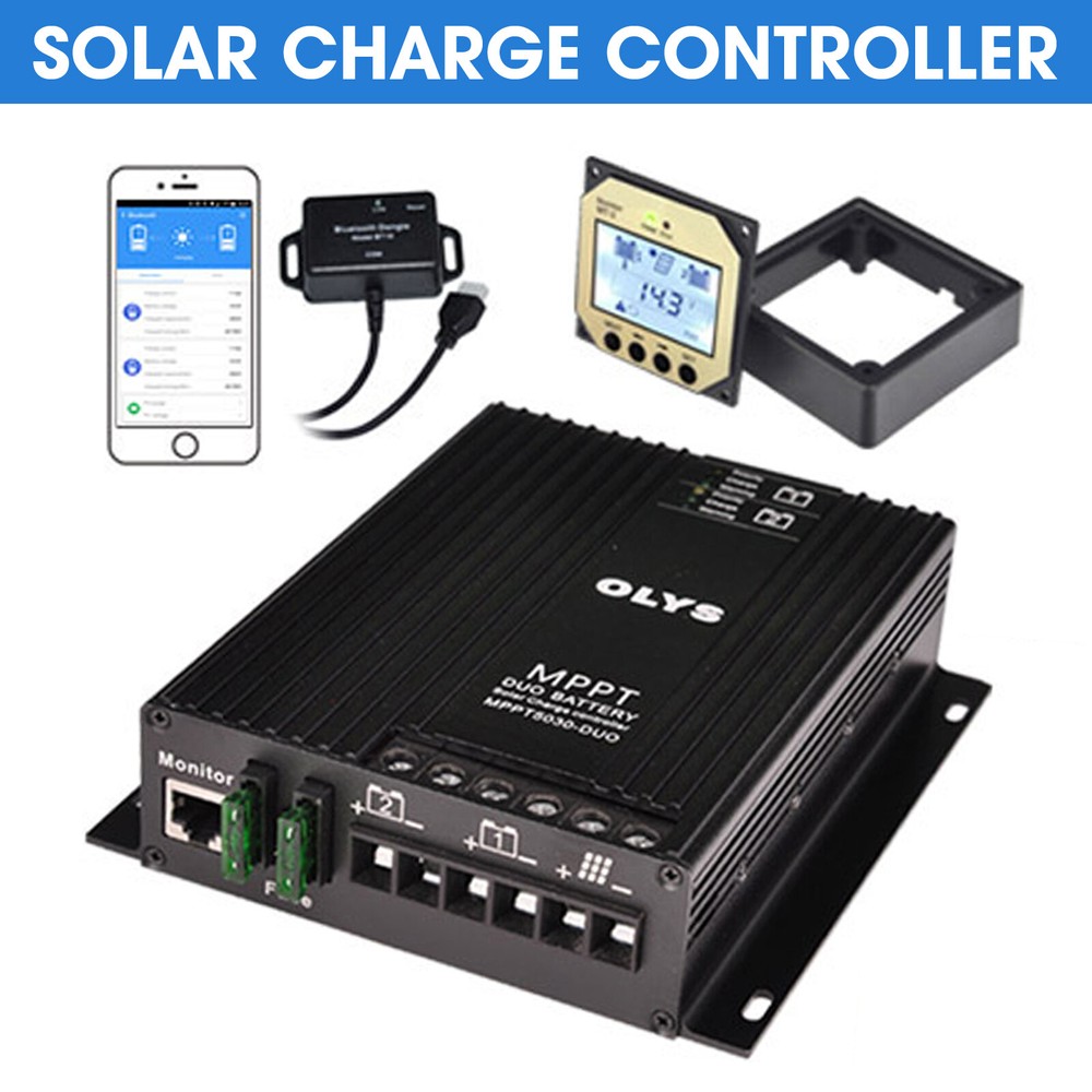 Lithium Dual Battery Bluetooth MPPT Charger Regulator Solar Charge Controller