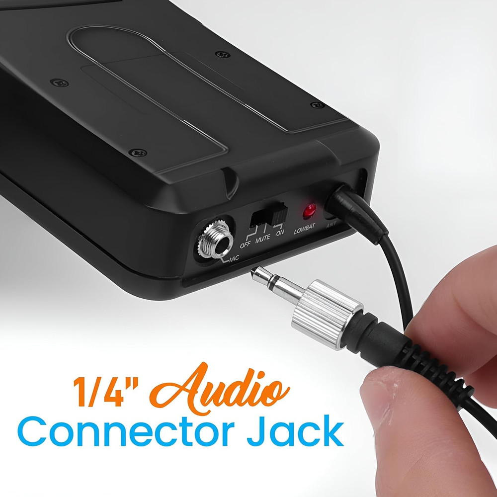 UHF Wireless Microphone System Kit - Portable Professional Cordless Microphone S