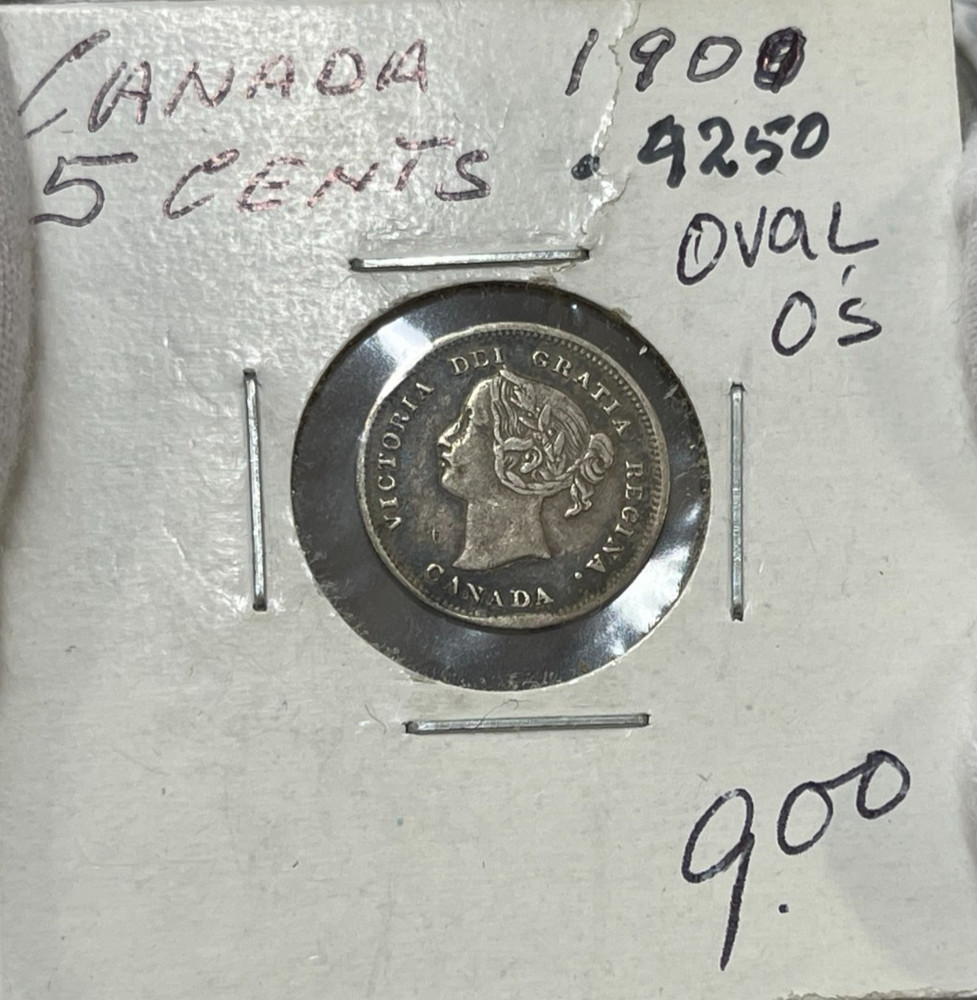 1900 Canada 5 Cents Silver Coin